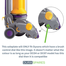 Dyson DC04 DC07 Soleplate Base Plate Brush Floor Cover Clutch Control Models
