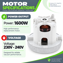 Miele Motor C1 C3 S8 Complete Classic Extreme Cat Dog 1600W 7890581 MRG412-42/2