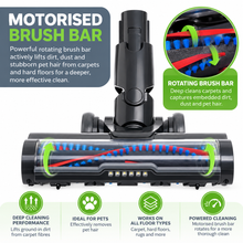 Henry Quick Brush Head Floor Turbo Motor Tool Numatic Hetty Cordless Stick Vacuum Cleaner