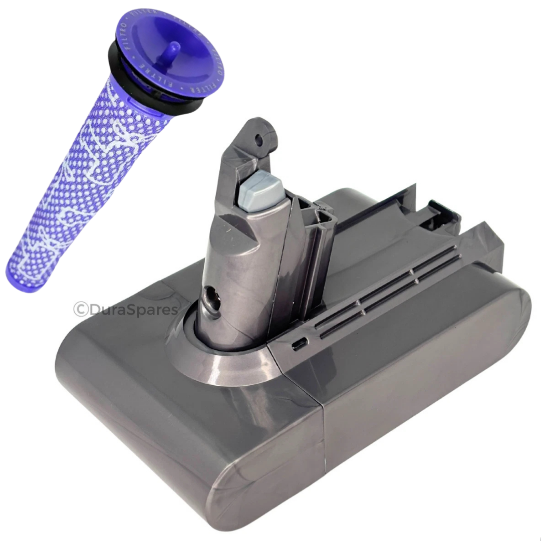 Dyson V6 Battery DC59 DC58 & Pre Filter DC62 SV03 SV04 SV05 SV06 SV09 Power Pack